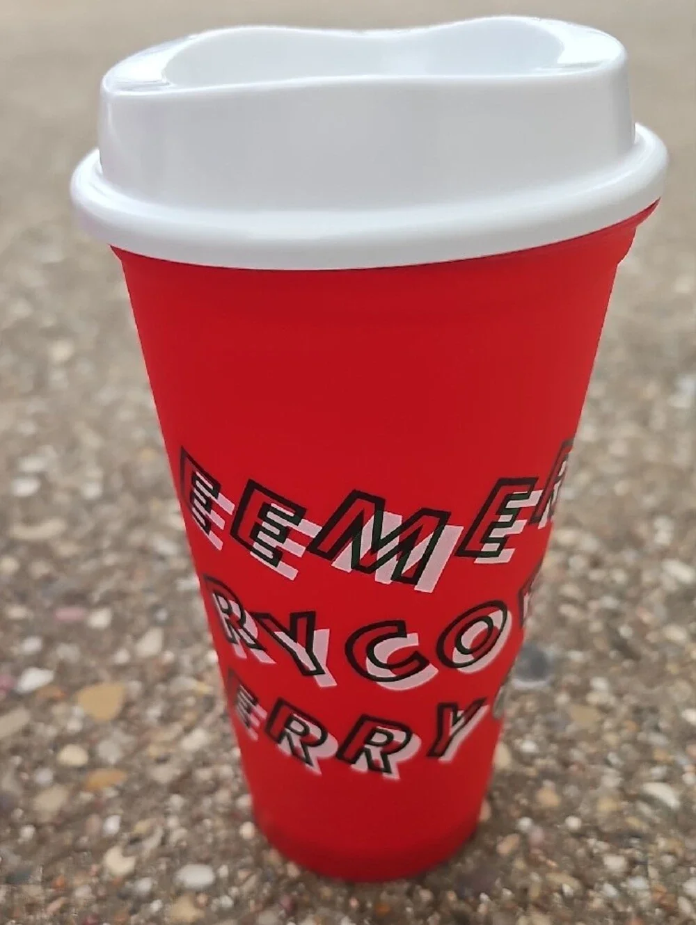 Starbucks Red Holiday Reusable Plastic Cups with Green Logo Set of 3 16 fl.oz